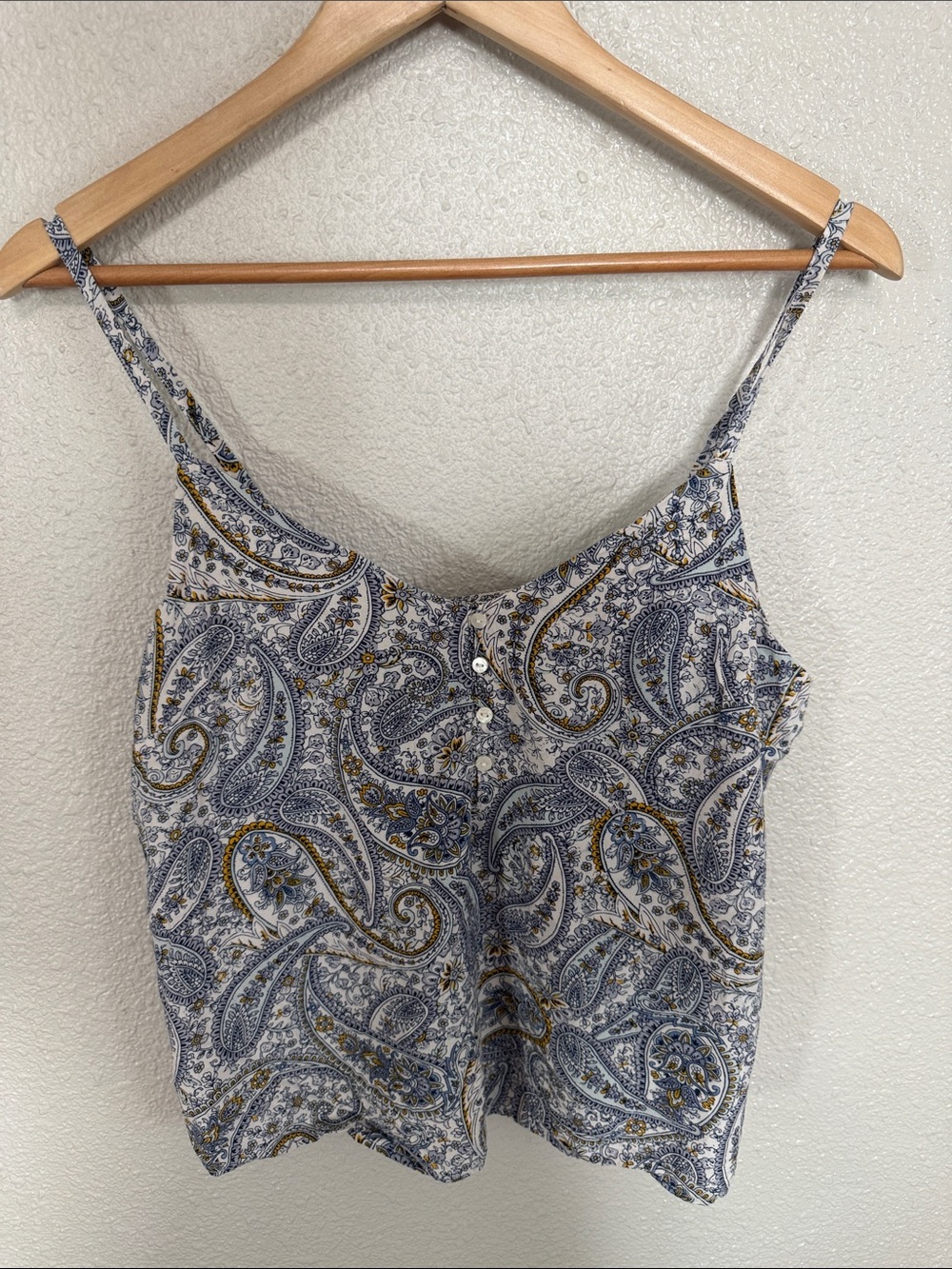 Old Navy Blue and White Paisley Spaghetti Strap Camisole